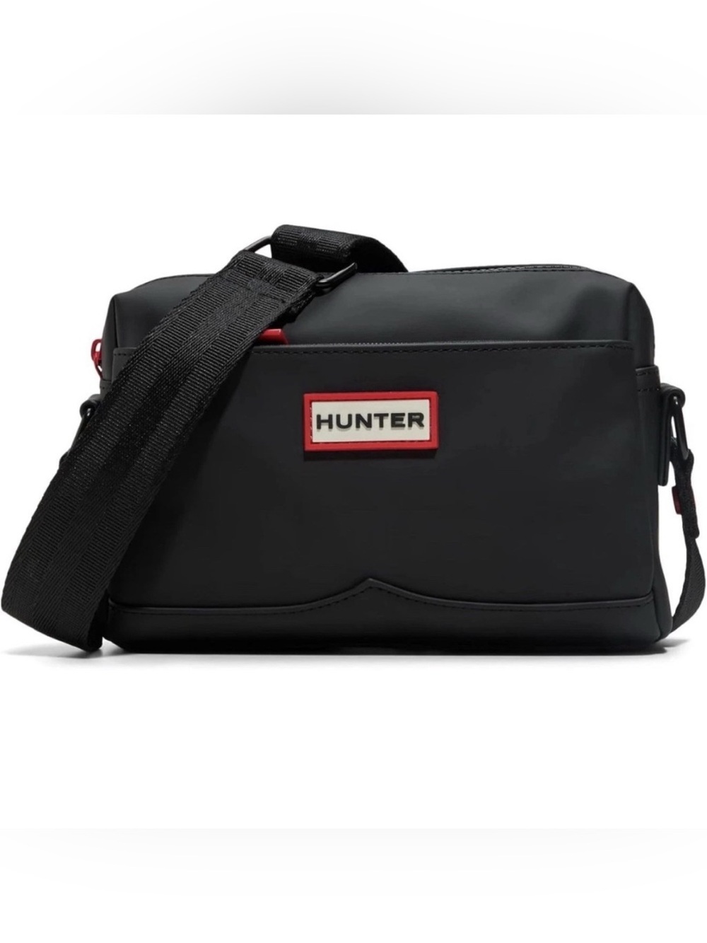 New Hunter Black Crossbody Bag with Red Logo & Hardware